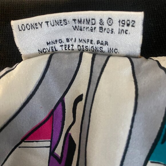 Looney Tunes RARE Vintage Silk Jacket Warner Bros 1992 Sz M - Picture 6 of 7